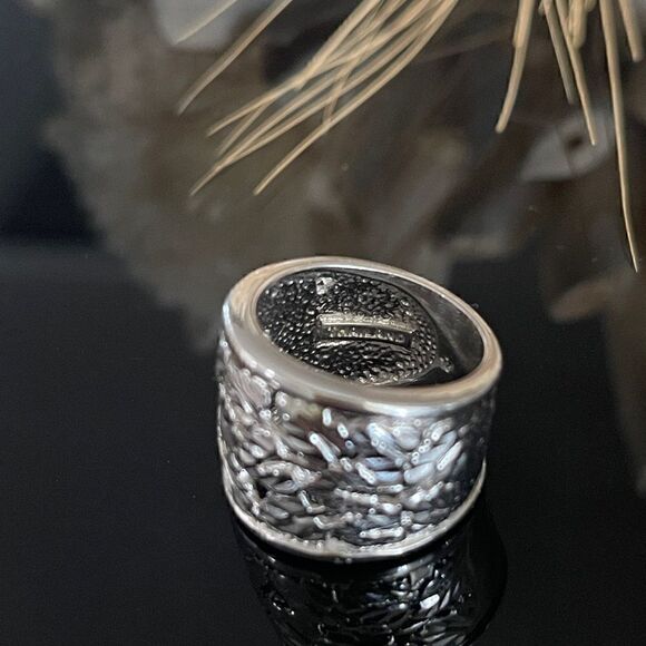 Heavy Sterling Silver Filigree Bold Statement Jewelry 925 size 5.5 size ring - Picture 4 of 6